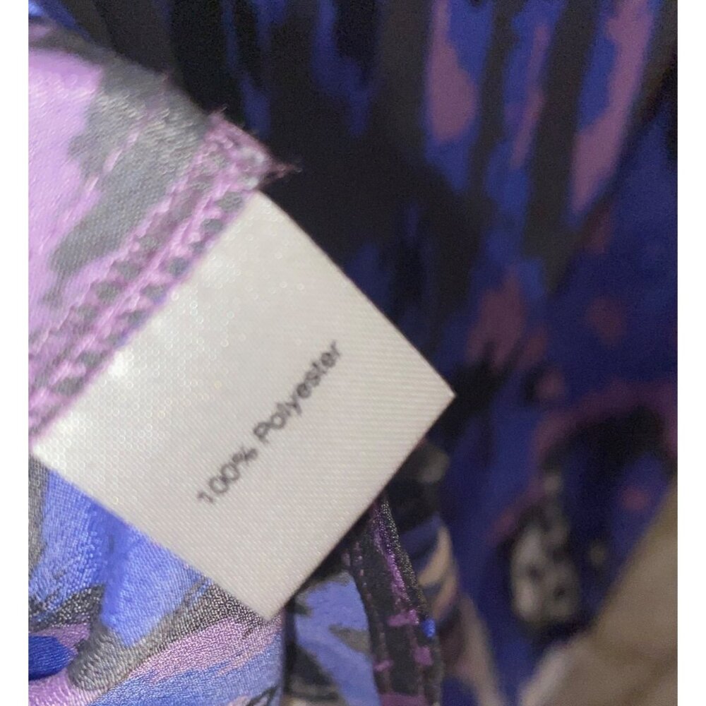 5/48 Purple Blue Multicolor Short Sleeve Tie Waist Dress Size XS Saks - Picture 10 of 11